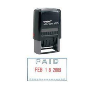 STAMP PAID / DATE TRODAT