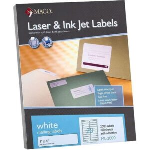 LABEL MACO LASER & INK JET 1''x 4''