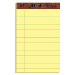PAD LEGAL TOPS  NOTE YELLOW 8 X 5
