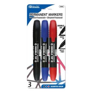 MARKER BAZIC DOUBLE TIP PERMANENT BLACK