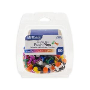 TACKS PUSH PINS BAZIC ASSORTED COLOURS