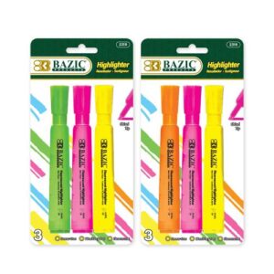 HIGHLIGHTER BAZIC FLUORESCENT.. 3  PACK