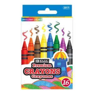 SCHOOL CRAYON BAZIC 16-COLORS WAX