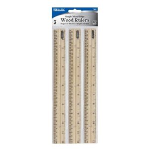 RULER BAZIC 12''  WOODEN 3-PER PACK