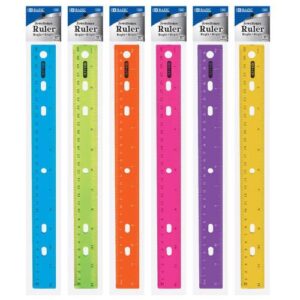 RULER BAZIC 12'' PLASTIC COLOR