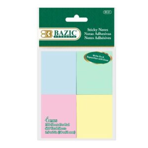 POST IT BAZIC 1.5 X 2 PASTEL 5131 (4 PK)