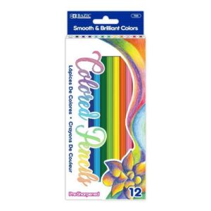 SCHOOL CRAYON PENCIL BAZIC 12-COLORS