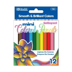 SCHOOL CRAYON PENCIL BAZIC 12-MINI-COLORS