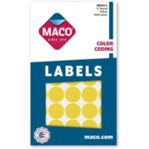 LABEL ROUND 3/4'' YELLOW