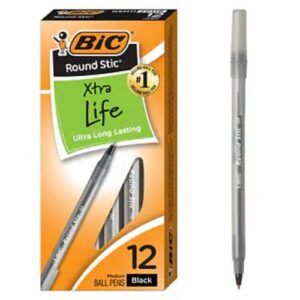 PEN BIC ROUND STIC BLACK MED