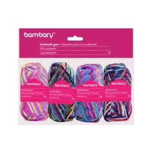ART SUPPLIES BAMBARY ACRYLIC KNITTING YARN SET 15 g x 4 UNT TINTED..