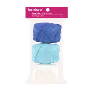 ART SUPPLIES BAMBARY RAFFIA PAPER 3,5 cm x 10 m A/S BAG x 3 UNT MULTICOLOR SET 2