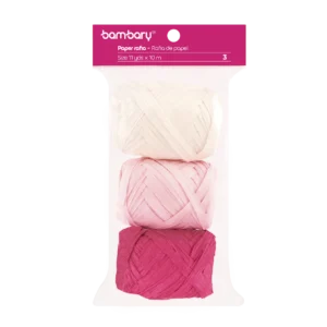 ART SUPPLIES BAMBARY RAFFIA PAPER 3,5 cm x 10 m A/S BAG x 3 UNT MULTICOLOR SET 5