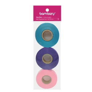 ART SUPPLIES BAMBARY BOW RIBBON 15 mm x 25 yd SET MULTICOLOR 3..