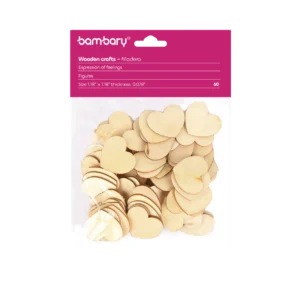 ART SUPPLIES BAMBARY PLYWOOD SHAPES - HEARTS..