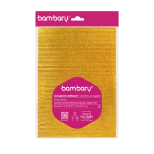 ART SUPPLIES BAMBARY CORRUGATED CARDBOARD EXTRA GLITTER 210 x 297 mm A/S BAG x 6 UNT MULTICOLOR SET