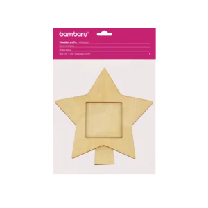 ART SUPPLIES BAMBARY PLYWOOD PHOTO FRAME - STAR..