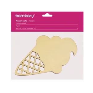 ART SUPPLIES BAMBARY PLYWOOD  SHAPE - ICE CREAM..
