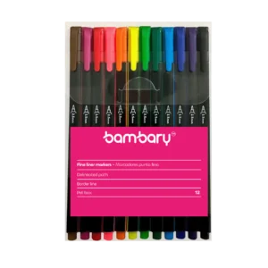 ART SUPPLIES BAMBARY MARKERS FINE LINER SET 12 PCS