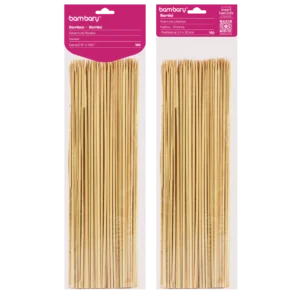 ART SUPPLIES BAMBARY SKEWERS BAMBOO 3.0 x 300 mm A/S BAG x 100 UNT