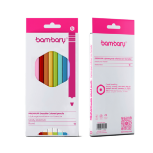 ART SUPPLIES BAMBARY PENCIL ERASABLE PASTEL COLOR  7" X3.0MM BOX 12UNT