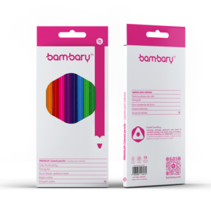 ART SUPPLIES BAMBARY PENCIL TRI COLOR 7" X3.0MM BOX 12UNT