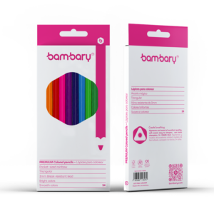 ART SUPPLIES BAMBARY PENCIL TRI COLOR  7" X3.0MM BOX 24UNT