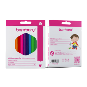 ART SUPPLIES BAMBARY PENCIL TRI COLOR 3.5" X3.0MM BOX 12UNT