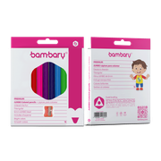 ART SUPPLIES BAMBARY PENCIL TRI JUMBO COLOR 7" X5.0MM W/SHARPENER BOX 12UNT