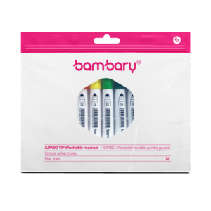 ART SUPPLIES BAMBARY MARKER RND WASHABLE BOLD TIP 12 UNT