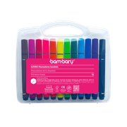 ART SUPPLIES BAMBARY TRI JUMBO WASHABLE MARKER 129X12.5X4MM  PLASTIC CASE 12UNT..