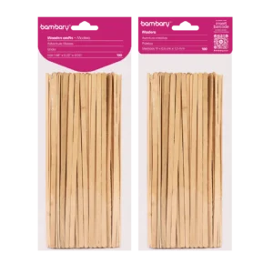 ART SUPPLIES BAMBARY WOOD SKINNY STICKS 190 x 6 x 1,3 mm A/S BAG x 100 UNT BURLY WOOD..