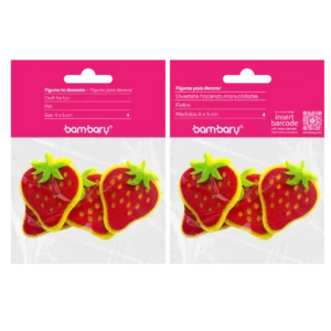 ART SUPPLIES BAMBARY FELT FIGURES - STRAWBERRY - 4 PCS ..