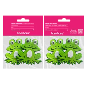 ART SUPPLIES BAMBARY FELT FIGURES - FROGS - 2 PCS..