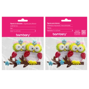 ART SUPPLIES BAMBARY FELT FIGURES - OWLS - 2 PCS..