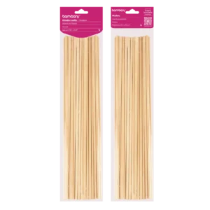 ART SUPPLIES BAMBARY WOOD DOWELS 5 x 300 mm A/S BAG x 15 UNT BURLY WOOD..