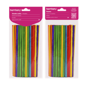 ART SUPPLIES BAMBARY WOOD DOWELS 5 x 150 mm A/S BAG x 60 UNT MULTICOLOR
