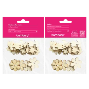 ART SUPPLIES BAMBARY WOODEN ARTS MIXED SET 1 FLOWERS..