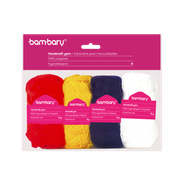ART SUPPLIES BAMBARY ACRYLIC KNITTING YARN SET 15 g x 4 UNT PRIMARY..