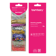 ART SUPPLIES BAMBARY GLITTER & CONFETTI 2G/BAG, 10BAGS/CARD ASSORTED 0.20..