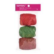 ART SUPPLIES BAMBARY PAPER RAFFIA 3,5 cm x 10 m A/S BAG x 3 UNT MULTICOLOR SET 7..