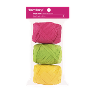 ART SUPPLIES BAMBARY PAPER RAFFIA 3,5 cm x 10 m A/S BAG x 3 UNT MULTICOLOR SET 4..