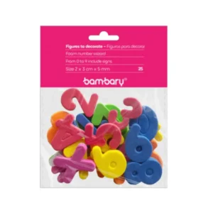 ART SUPPLIES BAMBARY EVA FOAM FIGURES -NUMBERS - 25 PCS..
