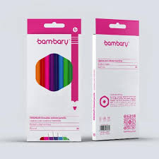 ART SUPPLIES BAMBARY ERASER COLOR PENCILS 7" X3.0MM BOX 12UNT