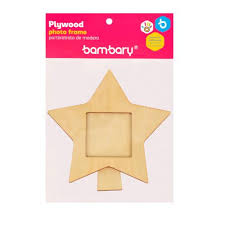 ART SUPPLIES BAMBARY PLYWOOD PHOTO FRAME - STAR..