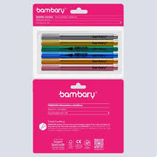 ART SUPPLIES BAMBARY METALLIC MARKERS SET 6 PCS..