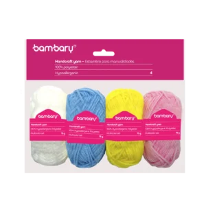 ART SUPPLIES BAMBARY SET ACRYLIC KNITTING YARN 15 g x 4 UNT PASTEL