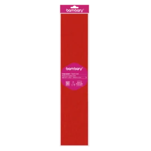 ART SUPPLIES BAMBARY CREPE PAPER 50 cm x 2 m 40% STRETCH A/S BAG RED
