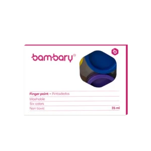 ART SUPPLIES BAMBARY FINGER PAINT PLASTIC CAN 35ML ASSORTED COLORS BOX 6UNT