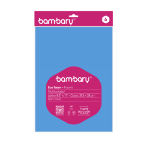 ART SUPPLIES BAMBARY EVA FOAM SHEETS A/S BAG X 6 UNT 215.9 X 279.4 X 1.8MM MULTICOLOR SET 1